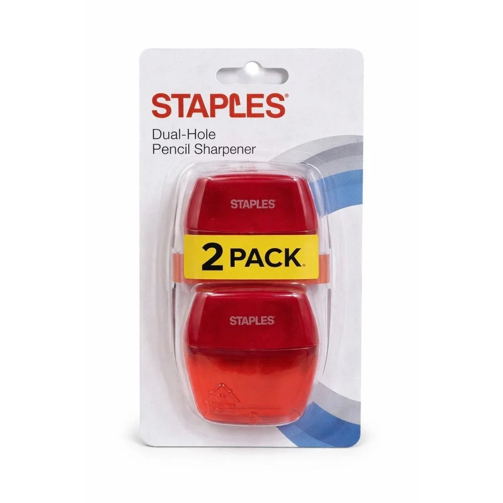 Staples‎ Manual Pencil Sharpener 2-Pack – Assorted Colors, Buyer Selectable